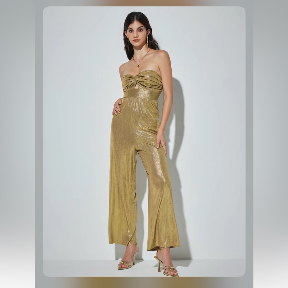 Cider METALLIC TWIST CUT OUT JUMPSUIT SZ2-8 S
